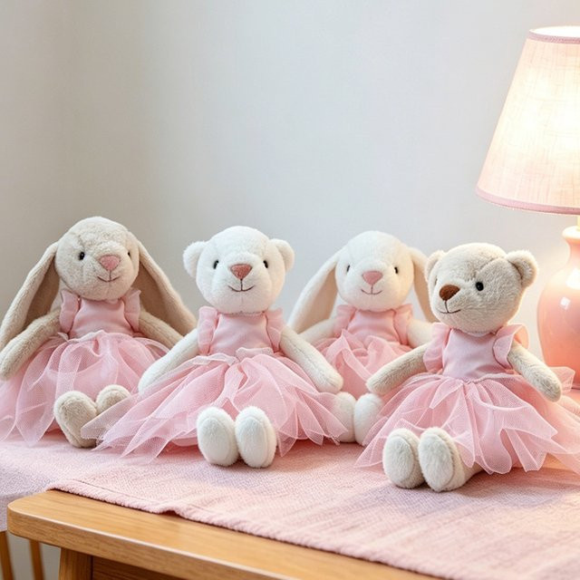 GFNANHAI Ballett-Rock Bär & Hase Plüschtier, 1-teiliges Set, 28cm, ab 14 Jahren - Bild 1