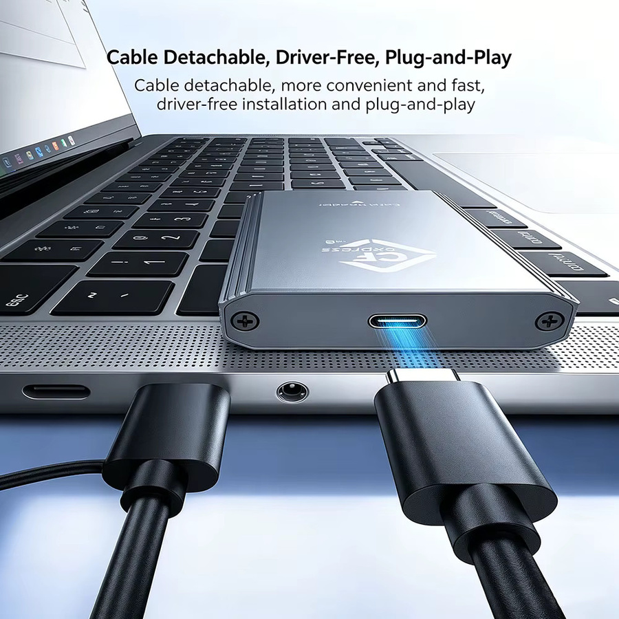 KEBIDUMEI CFexpress Typ B Kartenleser-Adapter mit 10 Gbit/s und USB-C/USB-A Kabel für PC, Android, Windows und Mac - Bild 4