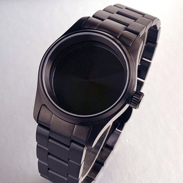 Tandorio Piloten-Uhrengehäuse, Schwarz, Edelstahl, 36/39 mm, Unisex - Bild 1