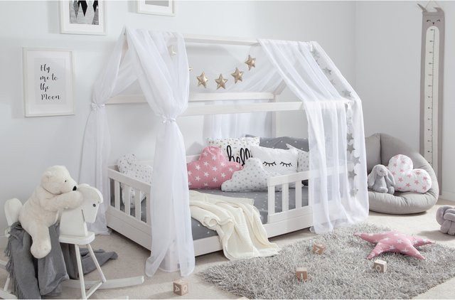 TiCAA Tüll-Set für Hausbett Kay in Weiß - Bild 1