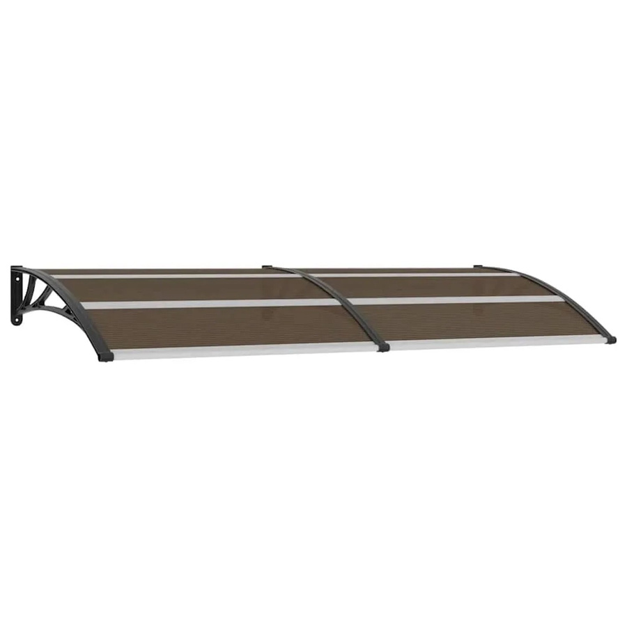 vidaXL Vordach Schwarz aus Polycarbonat, Wandmontage, B: 240 cm, T: 100 cm - Bild 2