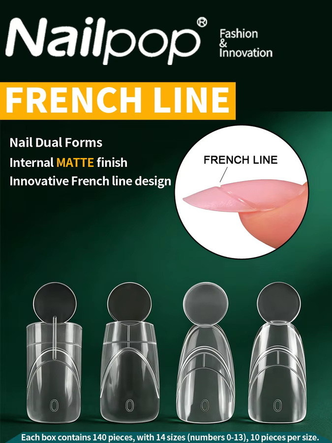 Nailpop Nagel Dual Form French Tip Verlängerungsform, Matt, 140 Stück - Bild 6