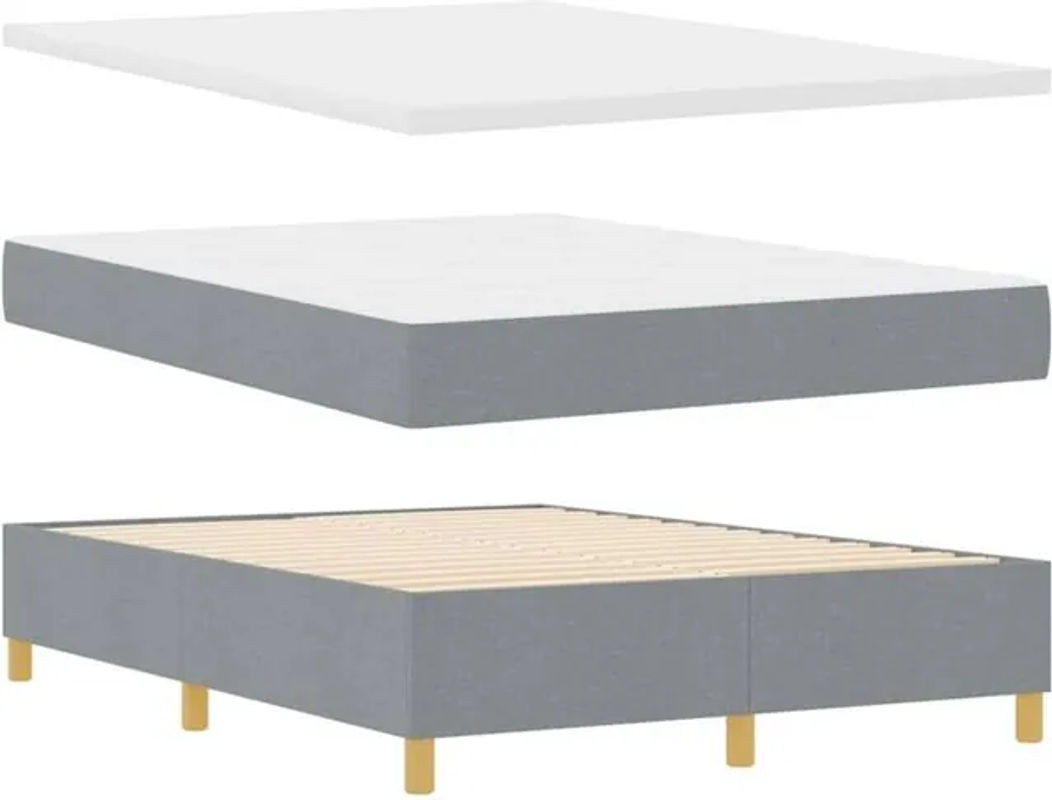 Modernes Boxspringbett mit Matratze von vidaXL in Grau aus Stoff, B/T/H: 160 x 200 x 128 cm - Bild 1