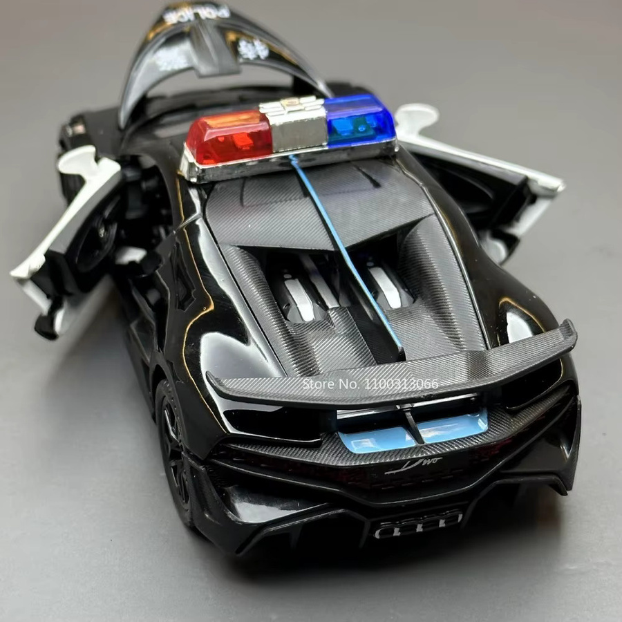 MAKEDA Bugatti Polizeiauto, Modell, 1:32, mit Licht und Sound, Metall - Bild 4