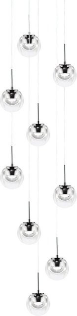 KDLN Dew 9 LED-Pendelleuchte aus Glas in Transparent mit Chrom-Details - Bild 1