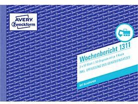 Avery Zweckform Wochenberichte Nr. 1311 in A5, 100 Stück, weiß und gelb - Bild 1