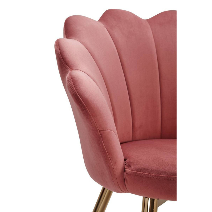Wohnling Polsterstuhl aus Samt in Rosa und Gold mit Metallgestell, B/H/T: 47,5 x 80 x 53 cm - Bild 2