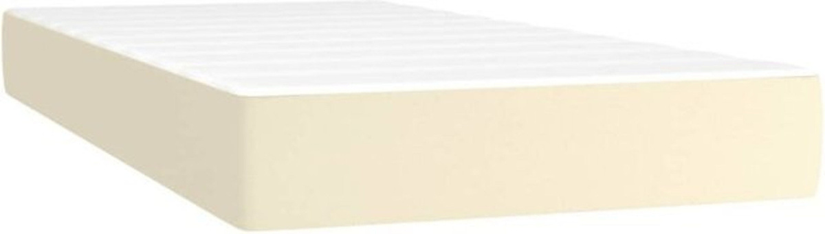 Taschenfederkernmatratze vidaxl in Creme/Beige mit Kunstleder Bezug B/T/H: 90 x 200 x 20 cm - Bild 1