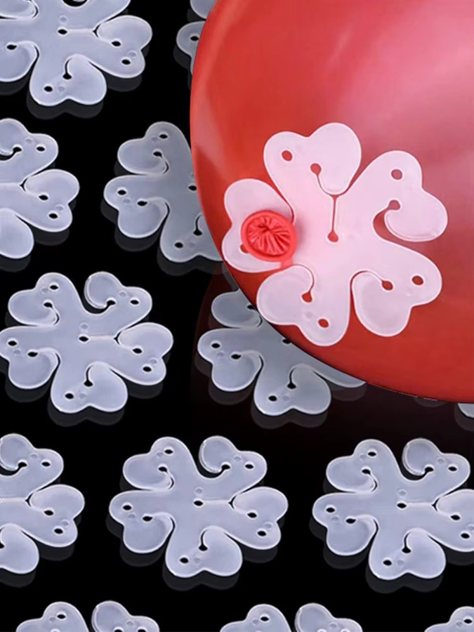 50 Stück Pflaumenblüten-Clips aus Kunststoff als multifunktionales Ballonzubehör für Hochzeits- und Geburtstagsfeiern - Bild 2