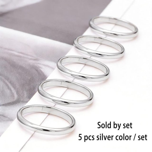 Ring Edelstahl, Roségold, Schwarz, Damen Herren - Bild 1