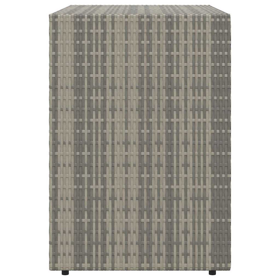 vidaXL Gartenschrank aus Polyrattan in Grau mit Türen und Regalböden, B/T/H: 100 x 55,5 x 80 cm - Bild 4