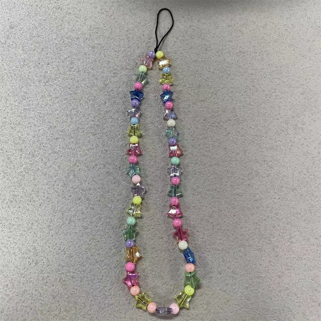 Perlen Armband mit fünfzackigem Stern als Anti-Verlust-Kette für universelle Telefonhüllen, Multicolour, Unisex - Bild 1