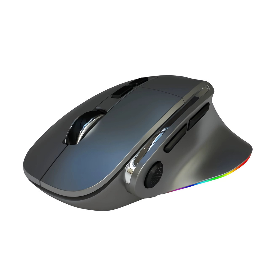 Bytelike Dual-Mode Bluetooth Funkmaus mit RGB, ergonomisch und wiederaufladbar, Schwarz - Bild 2