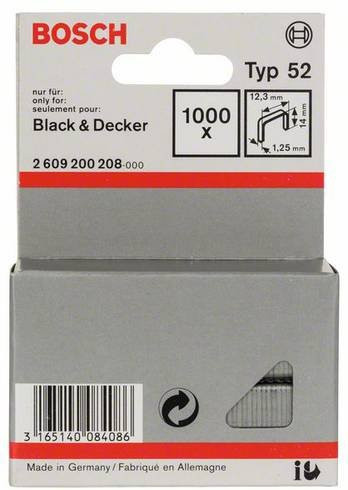 Bosch Flachdrahtklammern Typ 52 in Silber, 1000 Stück, B: 12,3 mm, H: 14 mm - Bild 1