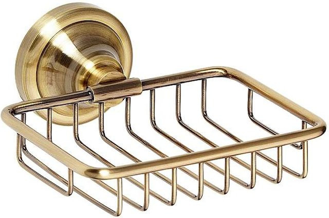 Brillantbad BETRO Seifenkorb aus Messing in Bronze, Wandmontage - Bild 1