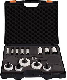 Projahn Lochsägen-Set BiMetall 14-teilig in Schwarz mit Schnellwechseladapter und HSS-Zentrierbohrer - Bild 1