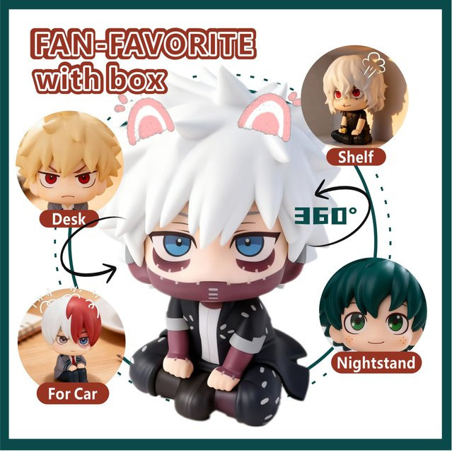 My Hero Academia Tomura Shigaraki, Izuku Midoriya, Katsuki Bakugo, Kute Chibi PVC Figur, Kunststoff, Bunt / Mehrfarbig - Bild 1