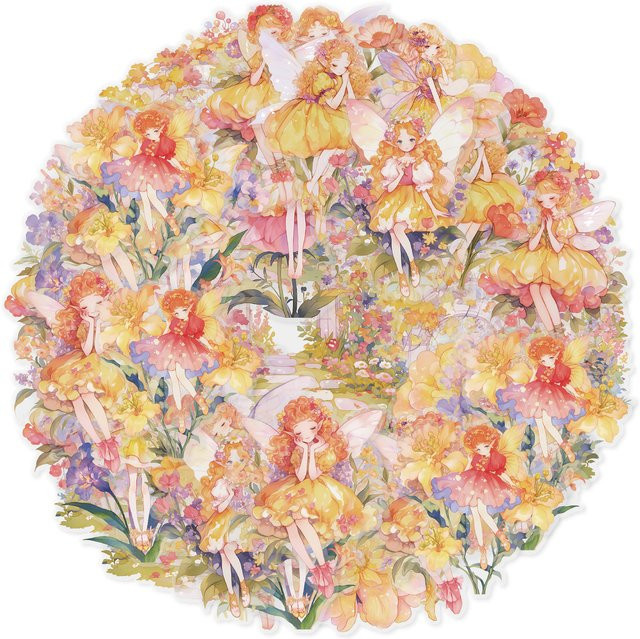 Etori Life Flower Hedge Fairyland Vintage Style Herbst Elf Muster Sticker Pack - Bild 1