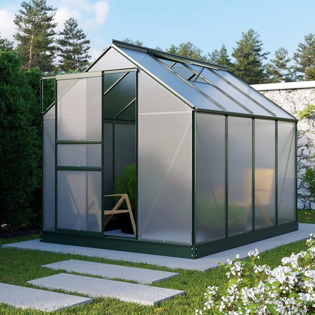 Vitavia Gewächshaus Planet 5000 in Smaragd mit Fundamentrahmen, 5,0 m², Aluminium und Polycarbonat-Verglasung - Bild 1
