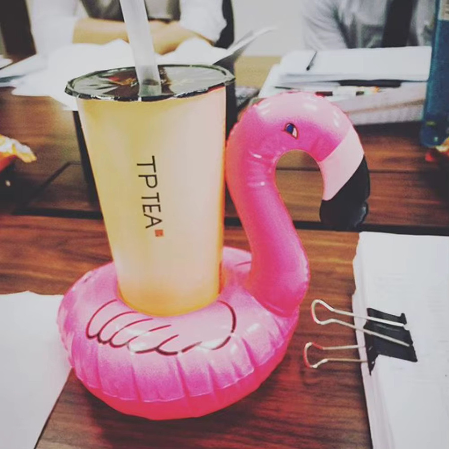 JOCESTYLE Flamingo aufblasbarer Getränkehalter, Pink, PVC - Bild 4