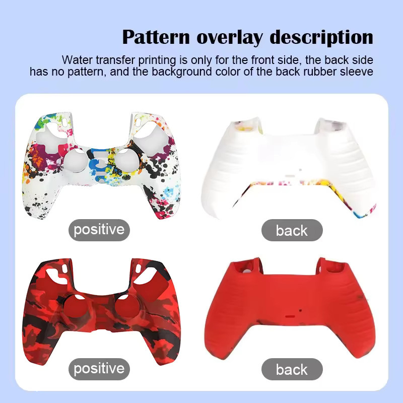 DATA FROG Camo Silikon-Schutzhülle für PS5-Controller in Multicolour, rutschfeste Griffhülle für PlayStation Gaming-Zubehör - Bild 2