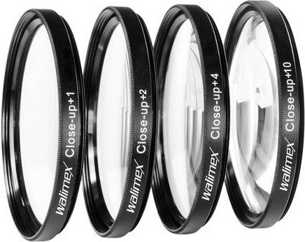 Walimex Close-up Makrolinsen-Set 62mm in Schwarz mit +1/+2/+4/+10 Dioptrien - Bild 1
