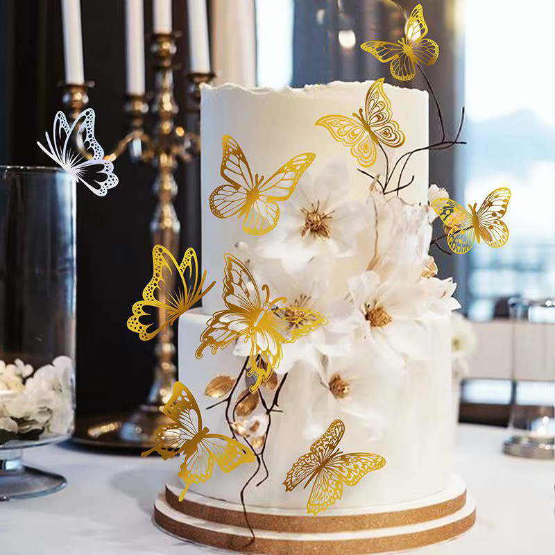 Schmetterling Kuchen Topper aus PVC zur Tortendekoration für Geburtstage, Hochzeiten und Jubiläen - Bild 2