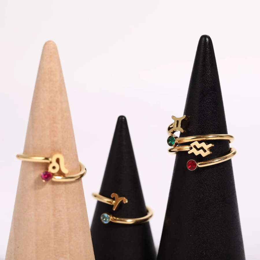 GD&GUANGDU Ring, vergoldeter Edelstahl, Sternzeichen, Unisex - Bild 3