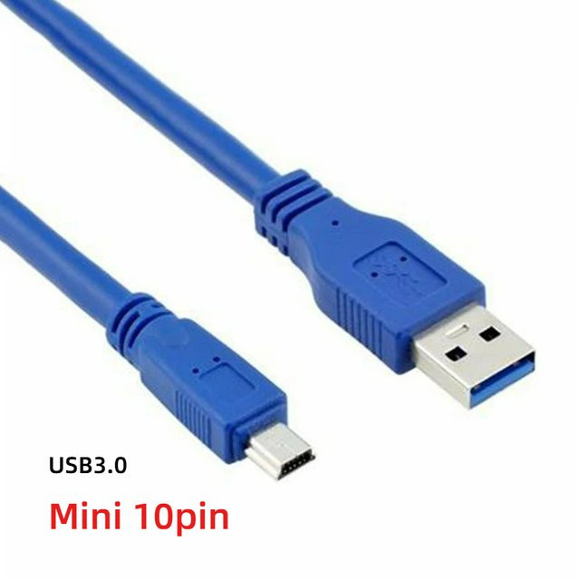 MACDOT USB 3.0 A auf Mini 10-Pin B Verlängerungskabel 5 Gbit/s in Schwarz und Blau - Bild 1