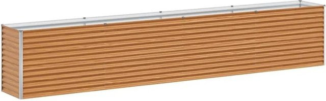 vidaXL Hochbeet aus verzinktem Stahl in Hellbraun, B/T/H: 390 x 50 x 68 cm - Bild 1