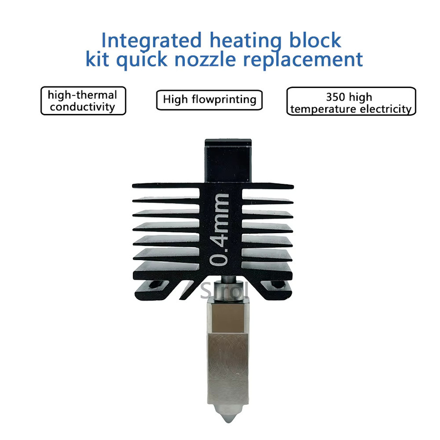 Bambu Lab All-in-One Hotend Kit für P1P P1S X1C X1 mit gehärteter Stahldüse in 0,4mm, 0,6mm und 0,8mm, Schwarz - Bild 2