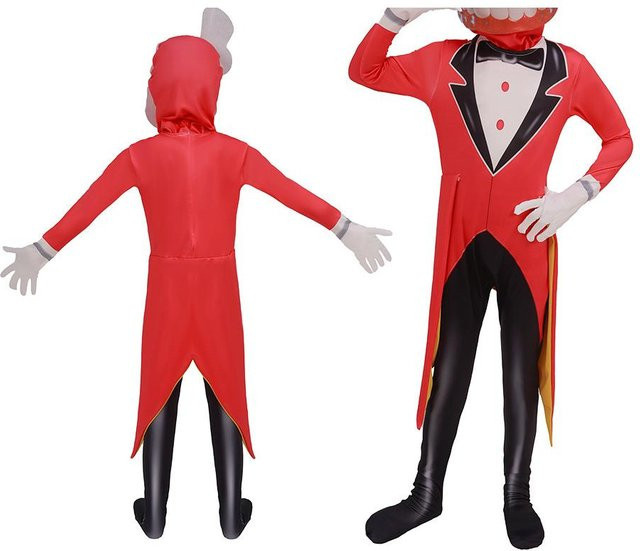 Digitaler Zirkus Pomni Cosplay Kostüm, Overall, Rot, Adult - Bild 1