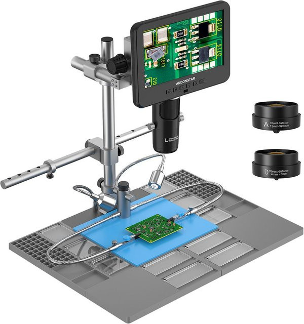 Andonstar AD246SM-Plus Trinokulares HDMI Digitalmikroskop 2000X UHD 2160P für PCB SMD Löten und Telefonreparatur - Bild 1