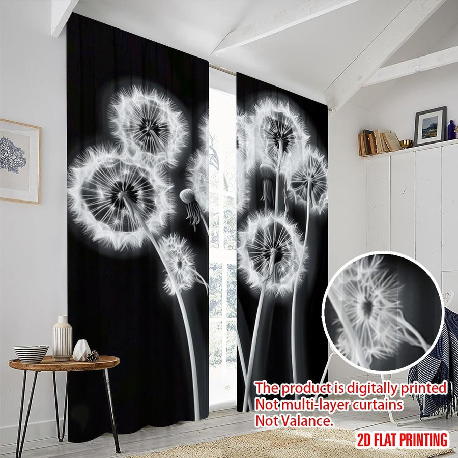 Yiran Home 2er-Set Rollos mit Löwenzahn-Motiv aus Polyester, B x H: 52,5 x 116 cm - Bild 3
