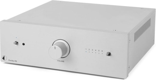 Pro-Ject Pre Box RS Phono Vorverstärker in Silber mit XLR und RCA Anschlüssen - Bild 1
