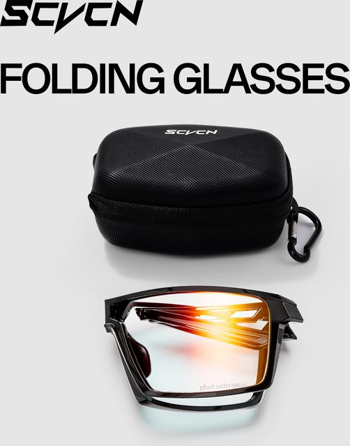 SCVCN Sportsonnenbrille Damen, Vollrand, Kunststoff, Schwarz, photochrom - Bild 1