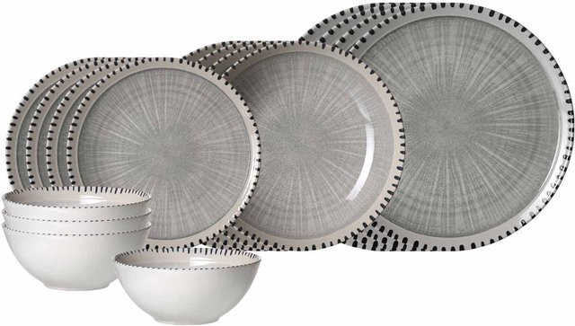Ritzenhoff & Breker Dinner-Set Natura 16-teilig aus Keramik in Grau - Bild 1