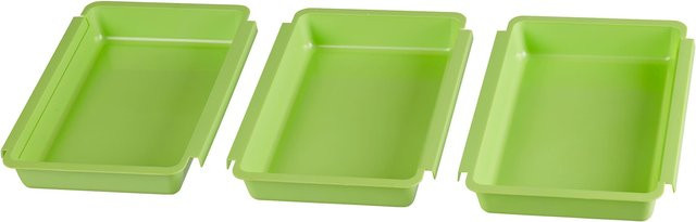Genialo Panierschalen-Set, 3-teilig, rechteckig, grün, Kunststoff - Bild 1
