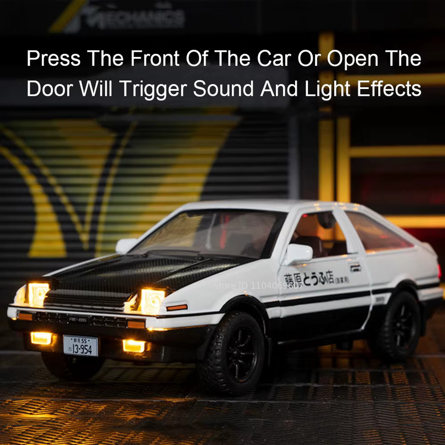 MAKEDA AE86 Oldtimer-Spielzeugmodell, 1:30, Metall, Licht und Sound - Bild 4