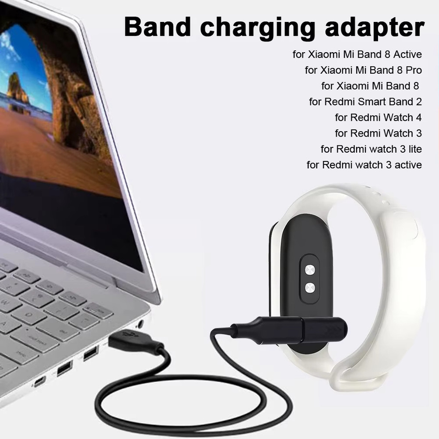 Magnetischer USB-C Ladeadapter für Xiaomi Mi Band 8, 8 Active, 8 Pro und Redmi Watch 4, 3, 3 Active in Schwarz - Bild 3