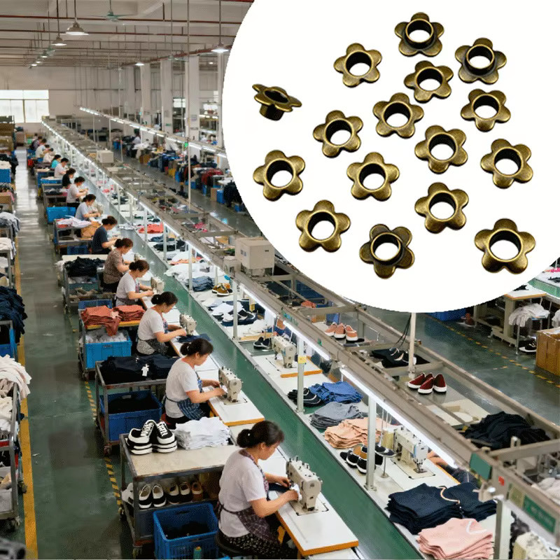 130er-Set Bronze-Metall-Ösen mit Blumenloch für handgefertigte Sammelalben und künstlerische Bastelarbeiten - Bild 4