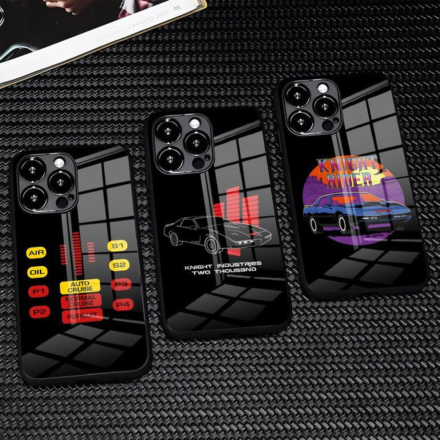 Potdemiel Knight Rider K-KITT-T Autotelefonhülle mit Glasabdeckung für iPhone, Farbe: Schwarz - Bild 1