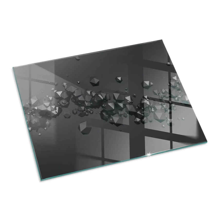 Tulup Glasplatte für Kamin Abstrakte Wolke in Schwarz, B/T: 80 x 60 cm - Bild 2