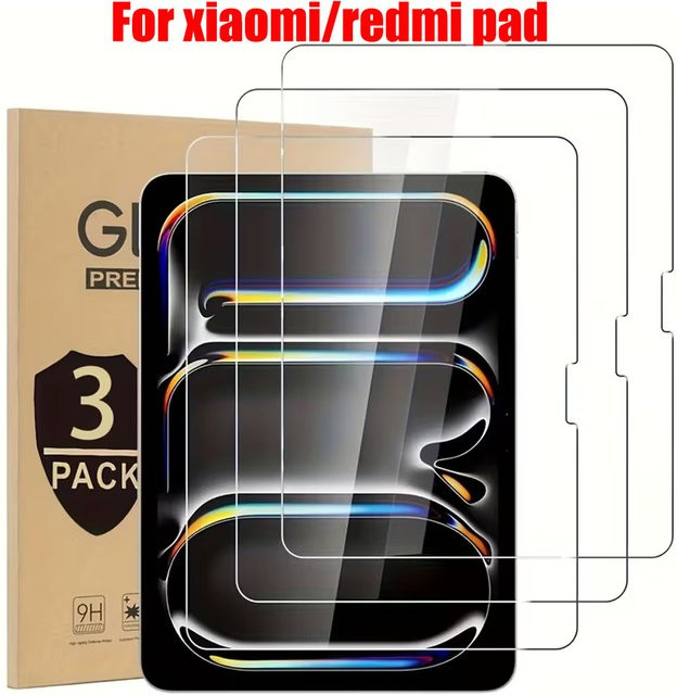 3er-Pack Gehärtete Glas Displayschutzfolie für Xiaomi Pad 6S Pro, Redmi Pad SE 8.7 und Pad Pro 12.1 in Transparent - Bild 1