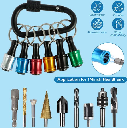 Hands DIY 12er Set Schraubendreher Bit Halter aus Aluminiumlegierung mit 1/4 Zoll Hex Schaft für Schnellwechsel-Bohrer