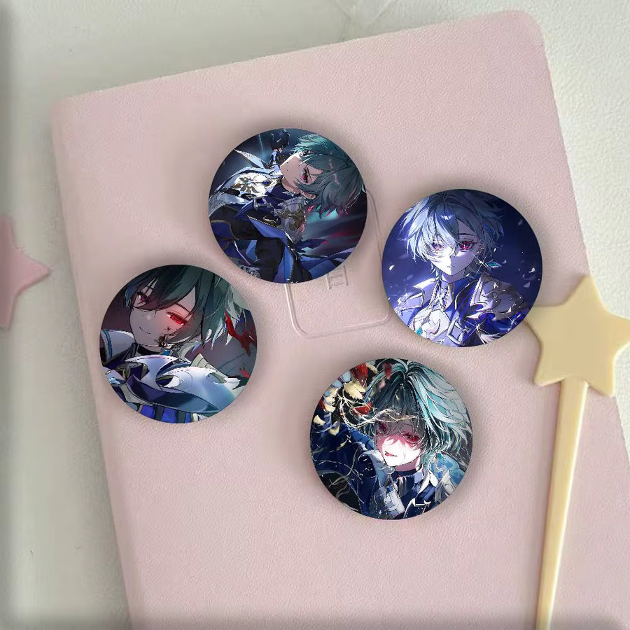 Genshin Impact Lohen Abzeichen Runde Kunstbrosche, Unisex - Bild 3