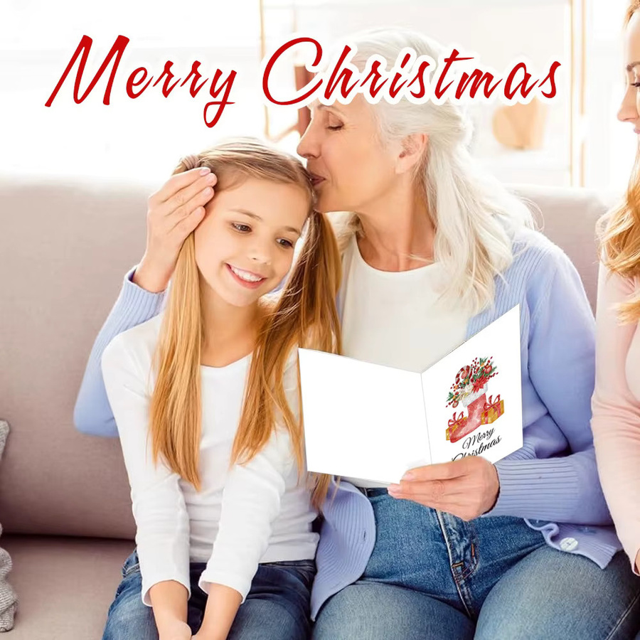 Set aus 10 Weihnachtskarten mit 10 passenden Umschlägen und 1 Aufkleber in Mehrfarbig zum Selbermachen und Gestalten - Bild 2