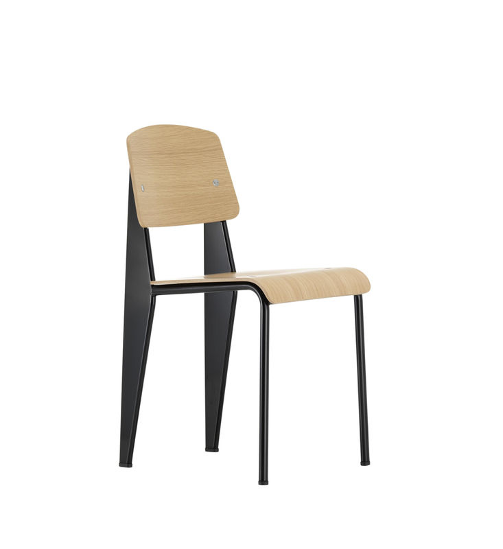 Vitra Standard Stuhl in Schwarz aus Massivholz und pulverbeschichtetem Metall im modernen Design - Bild 2