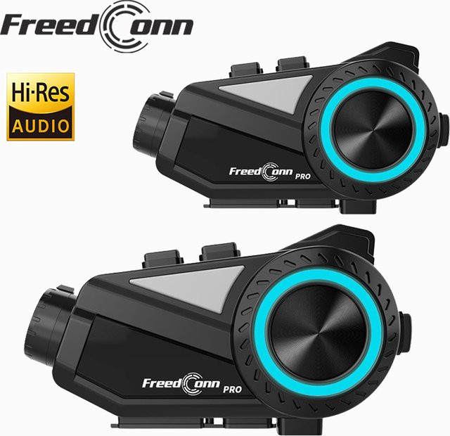Freedconn Kabelloses Motorrad-Intercom mit DVR Dashcam, WiFi und App-Steuerung, Schwarz - Bild 1