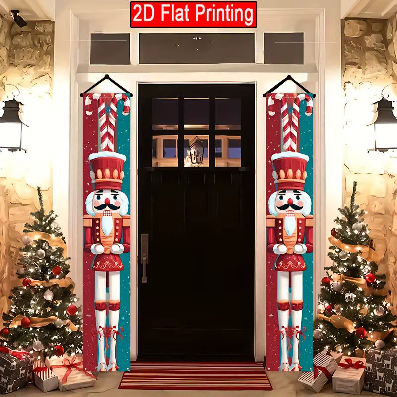 VIKAMA 2D Weihnachts-Nussknacker-Banner zur Wanddekoration für dein Zuhause, H x B: 30 x 30 cm - Bild 4